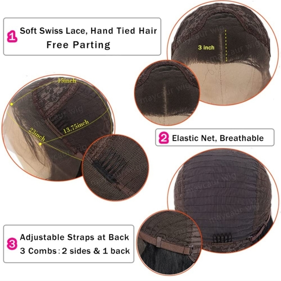 Long Curly Lace Wig Brown Blonde Synthetic Lace Front Ombre Color - Picture 4 of 4